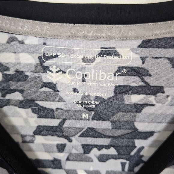 Coolibar Black and White SPF Shirt Medium - Picture 3 of 6